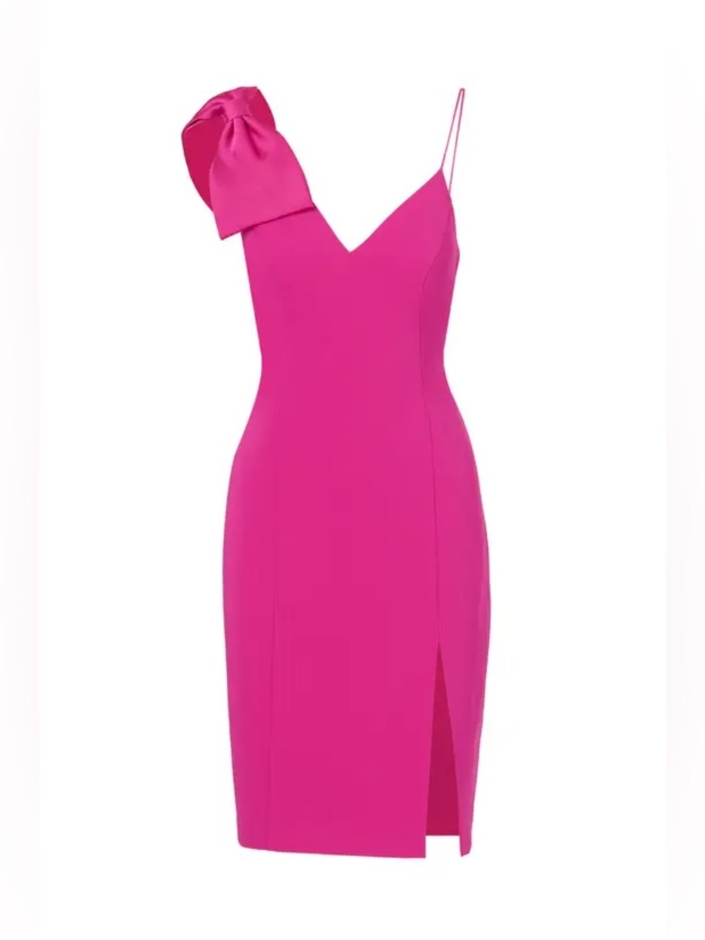 Adrianna Papell Fuchsia One-Shoulder Bow Sheath Dress Size 6 BNWT